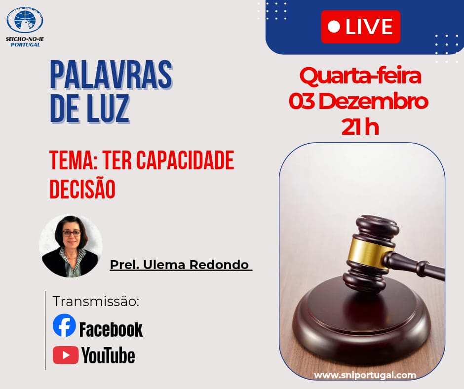 Palavras de Luz Tema: Ter Capacidade decisão